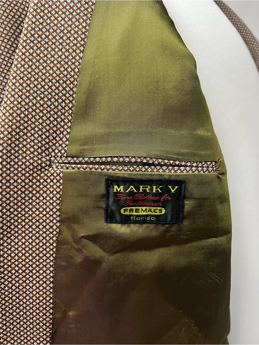 Mark V Vintage 70s Men's 44R Brown Stretch Knit 2-Button Blazer Jacket Coat - Picture 11 of 11